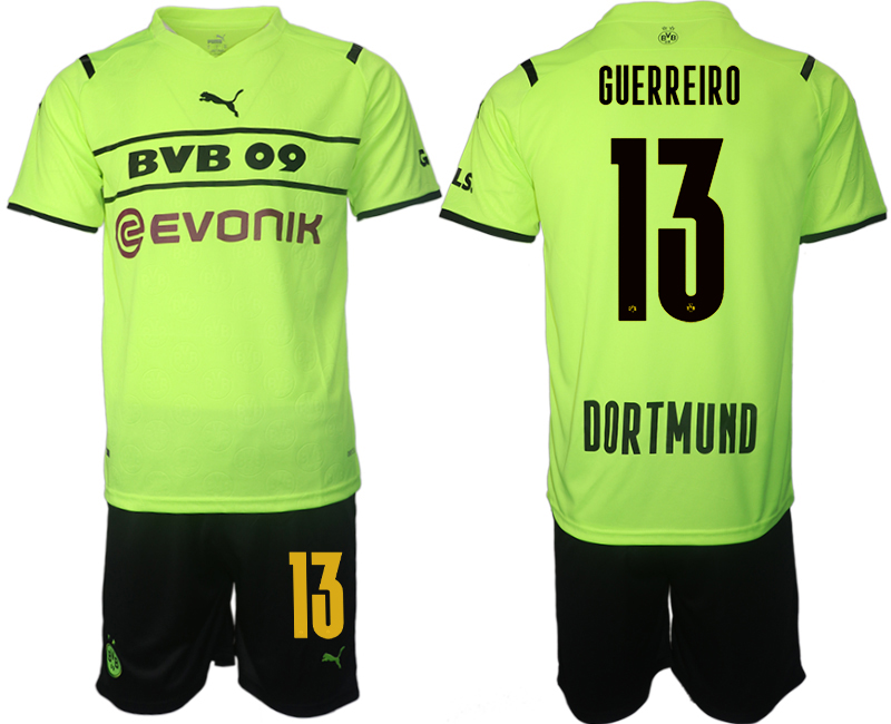 Men 2021-2022 Club Borussia Dortmund Cup green #13 Soccer Jersey